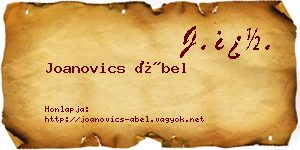 Joanovics Ábel névjegykártya