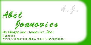 abel joanovics business card