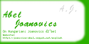 abel joanovics business card